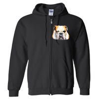 Bulldog Face Front Full Zip Hoodie