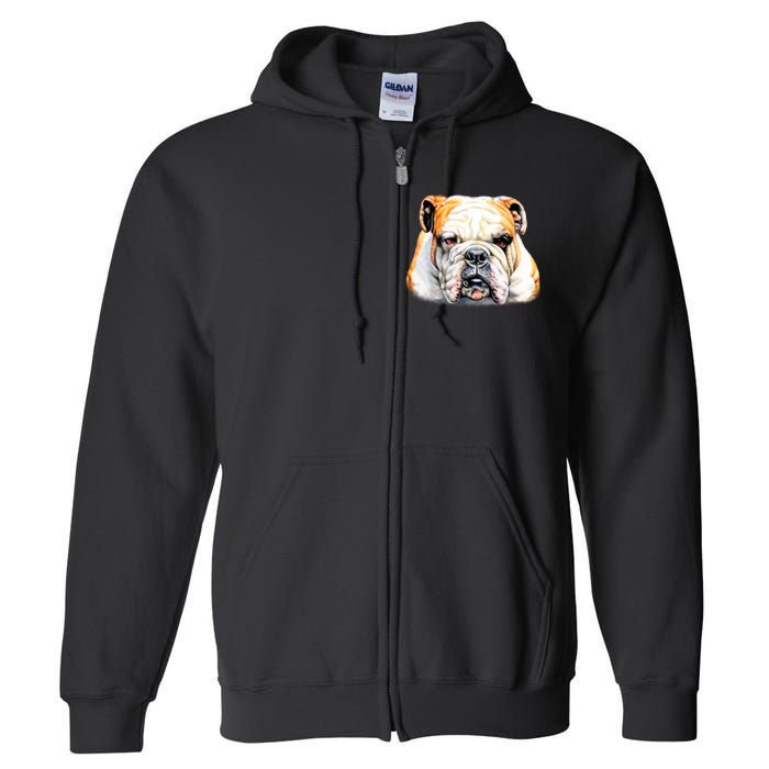 Bulldog Face Front Full Zip Hoodie