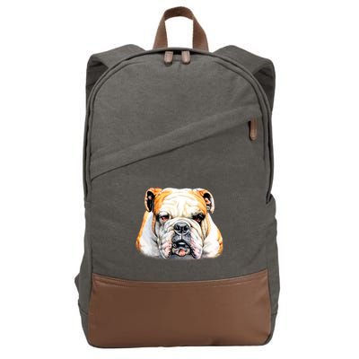 Bulldog Face Front Cotton Canvas Backpack