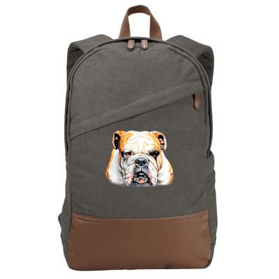 Bulldog Face Front Cotton Canvas Backpack