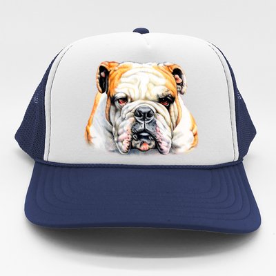 Bulldog Face Front Trucker Hat