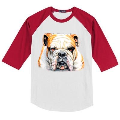 Bulldog Face Front Kids Colorblock Raglan Jersey