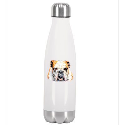 Bulldog Face Front Stainless Steel Insulated Water Bottle