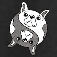 Bulldog Yin Yang  7 Panel Mesh Trucker Snapback Hat