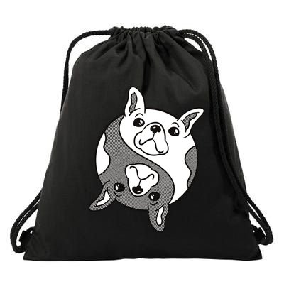 Bulldog Yin Yang  Drawstring Bag