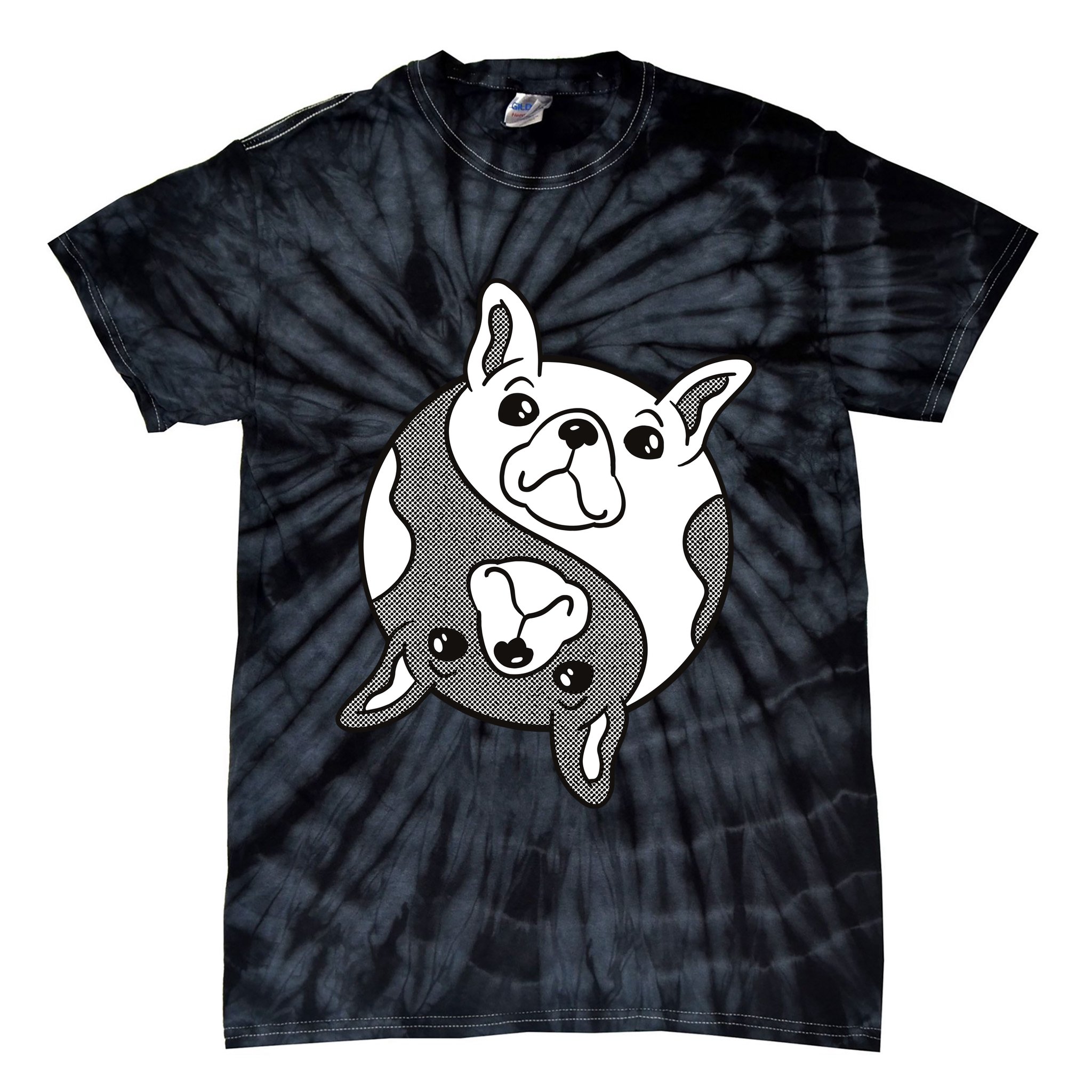 Bulldog Yin Yang  Tie-Dye T-Shirt