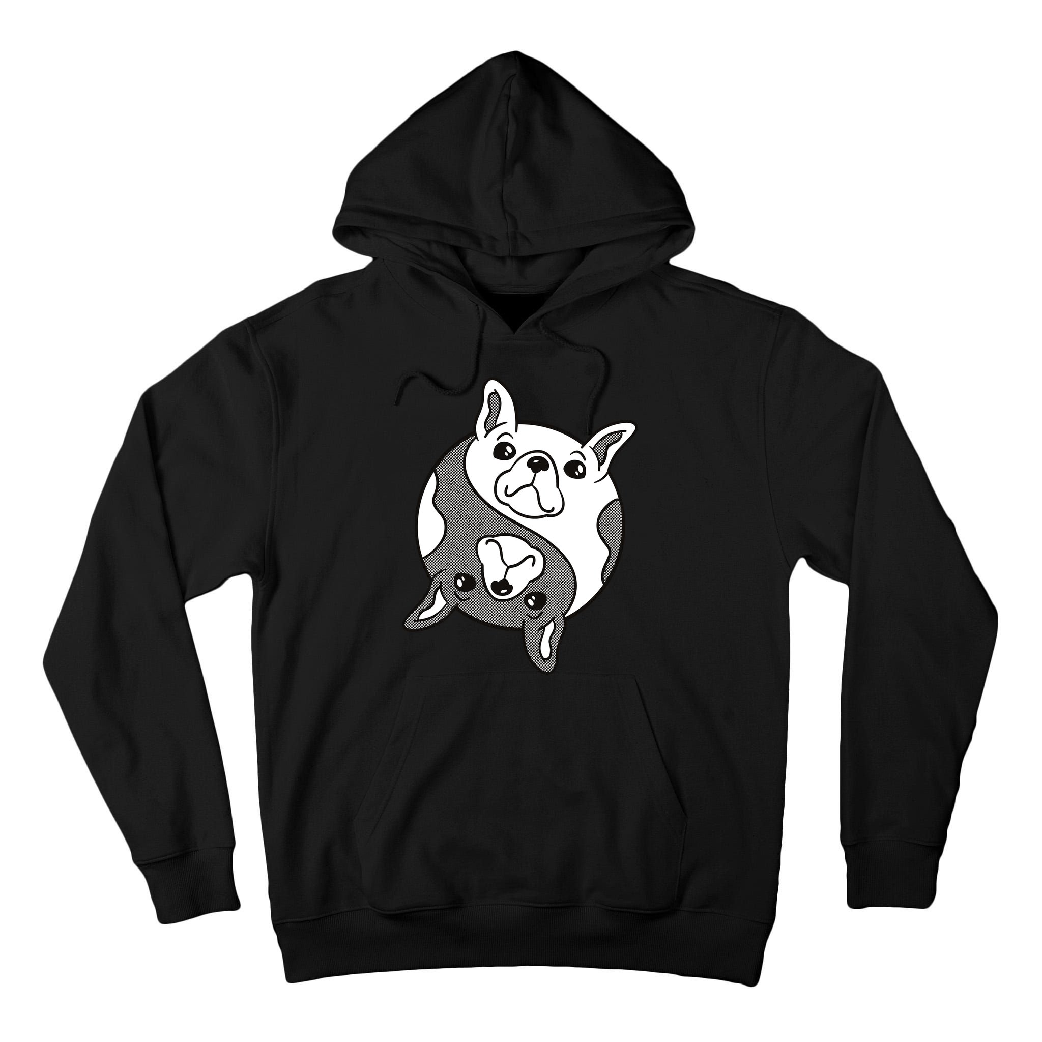Bulldog Yin Yang  Tall Hoodie