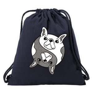 Bulldog Yin Yang  Drawstring Bag