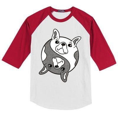 Bulldog Yin Yang  Kids Colorblock Raglan Jersey