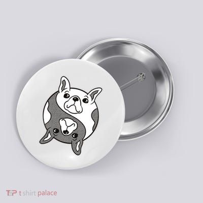 Bulldog Yin Yang  Button