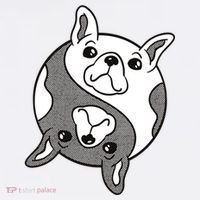 Bulldog Yin Yang  Button