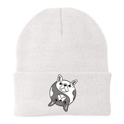 Bulldog Yin Yang  Knit Cap Winter Beanie