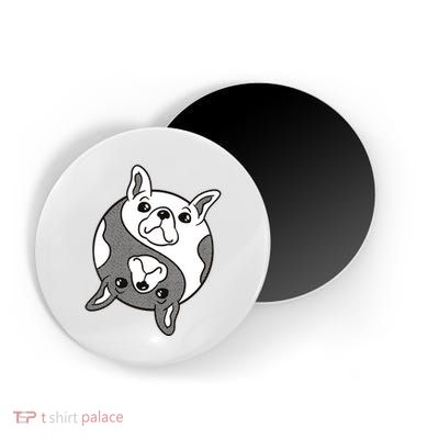 Bulldog Yin Yang  Magnet