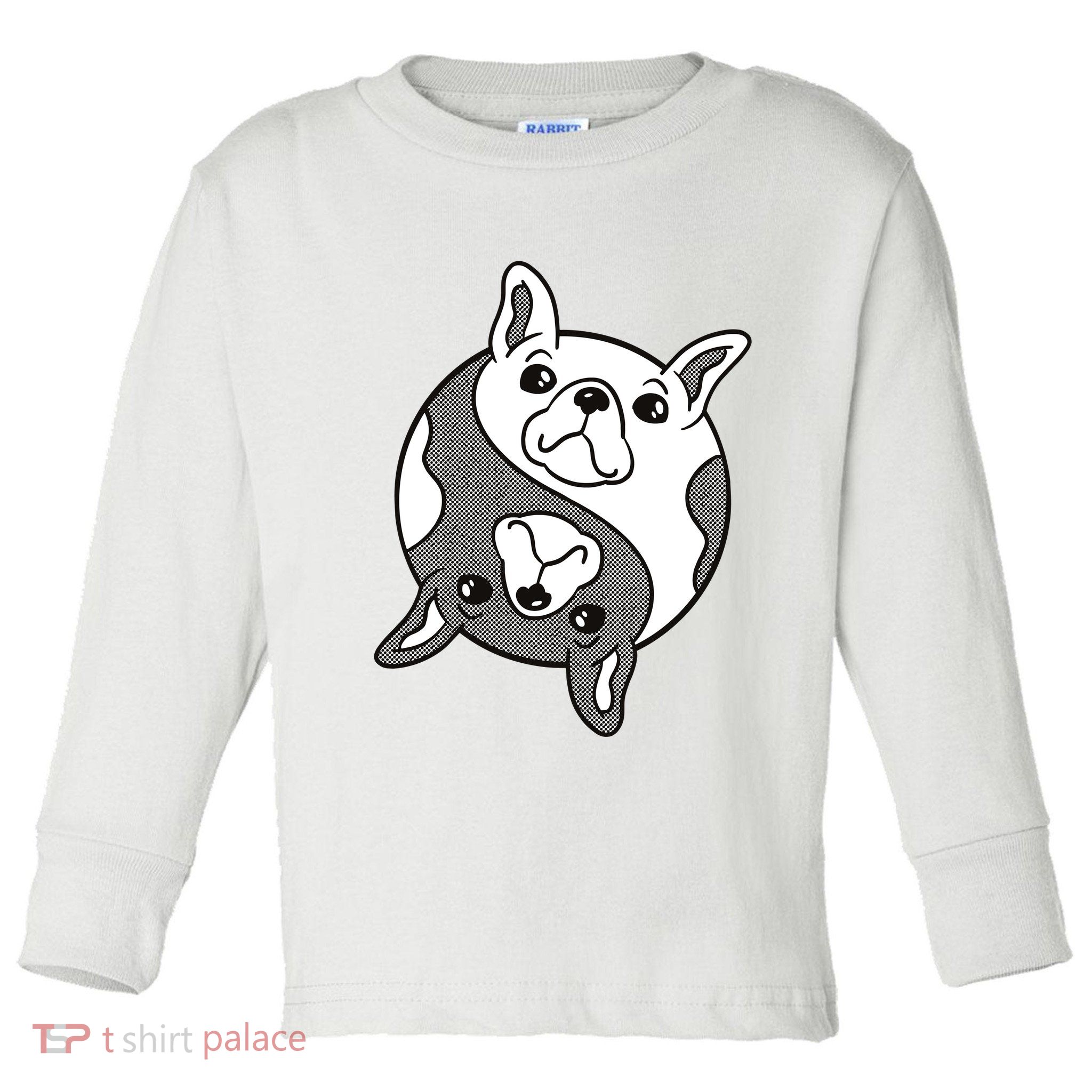 Bulldog Yin Yang  Toddler Long Sleeve Shirt