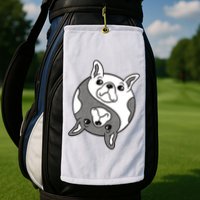 Bulldog Yin Yang  Golf Towel