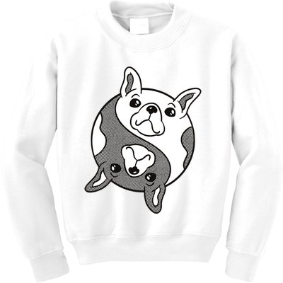 Bulldog Yin Yang  Kids Sweatshirt