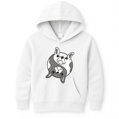 Bulldog Yin Yang  Kids Hoodie