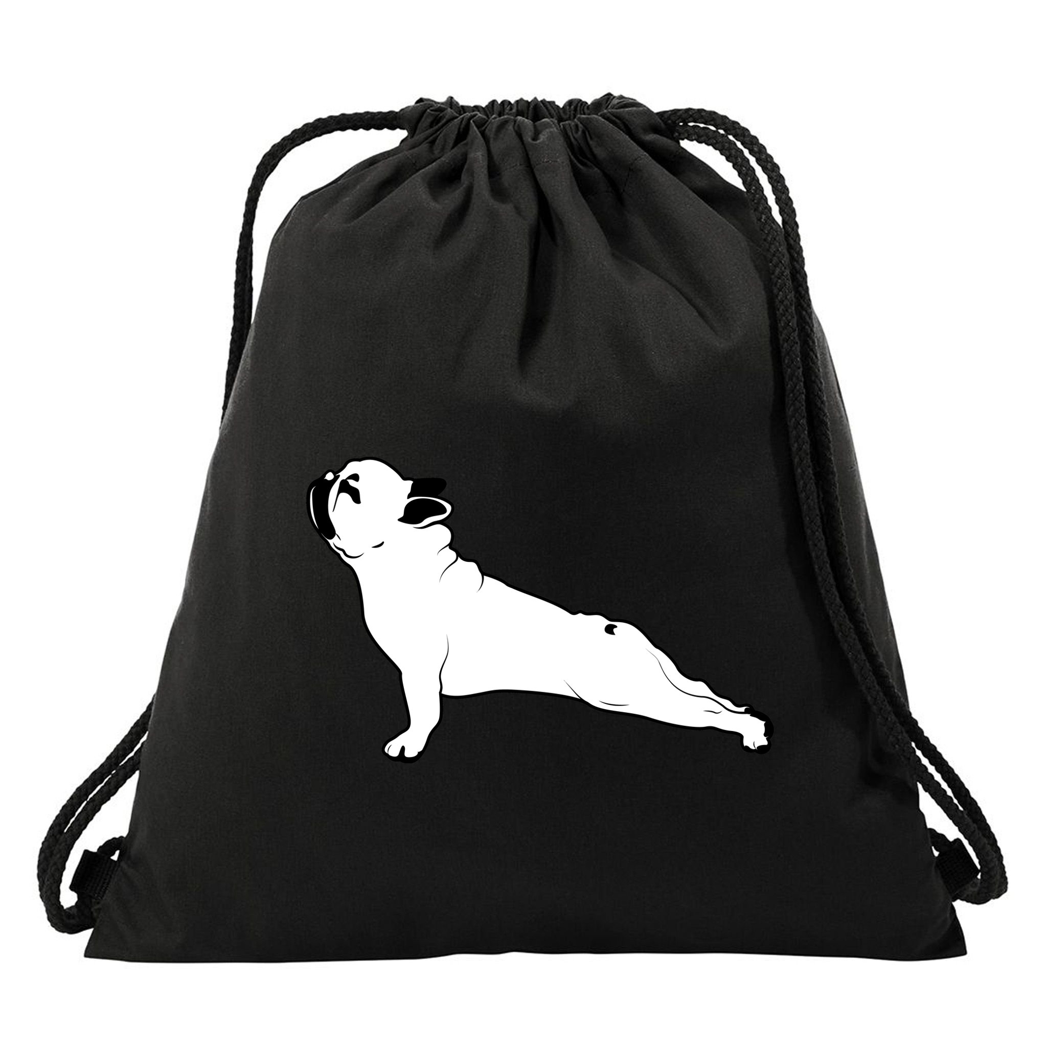 Bulldog Yoga Pose Drawstring Bag