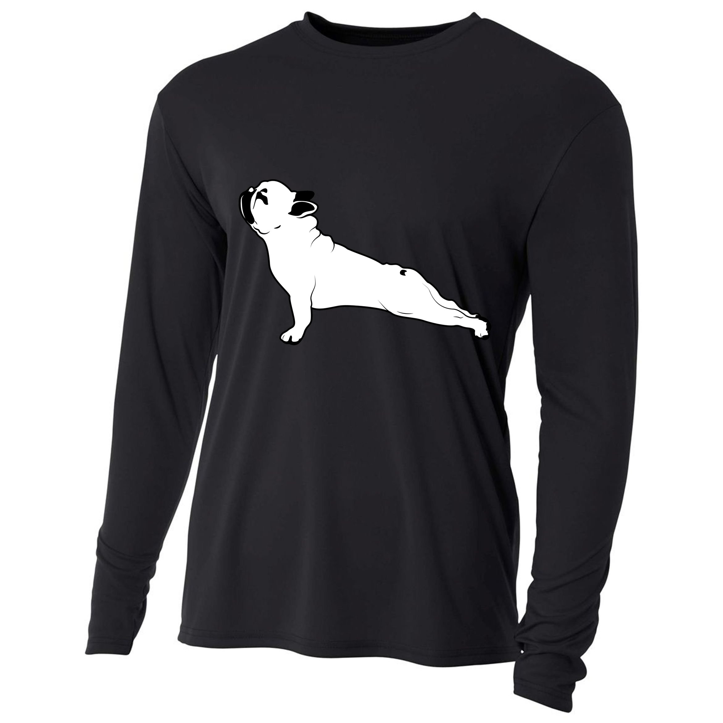 Bulldog Yoga Pose Cooling Performance Long Sleeve Crew