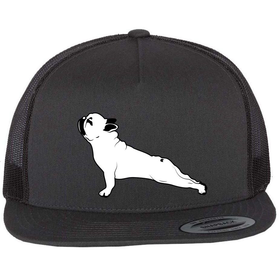 Bulldog Yoga Pose Flat Bill Trucker Hat