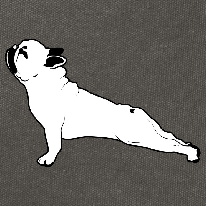 Bulldog Yoga Pose Cotton Canvas Backpack