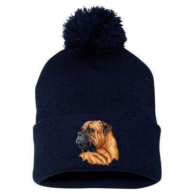 Bullmastiff Canine Dog Pom Pom 12in Knit Beanie