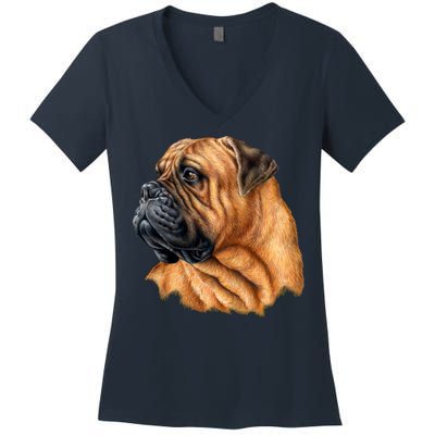 Bullmastiff Canine Dog Women's V-Neck T-Shirt