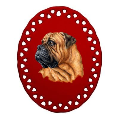 Bullmastiff Canine Dog Ceramic Oval Ornament