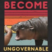 Become Ungovernable Moo Deng Hippo 7 Panel Mesh Trucker Snapback Hat