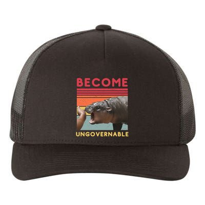 Become Ungovernable Moo Deng Hippo Yupoong Adult 5-Panel Trucker Hat
