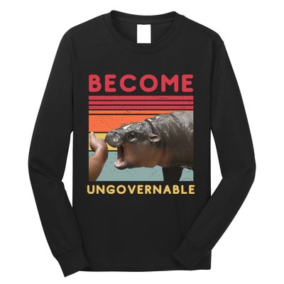 Become Ungovernable Moo Deng Hippo Long Sleeve Shirt