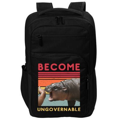 Become Ungovernable Moo Deng Hippo Impact Tech Backpack