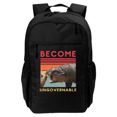 Become Ungovernable Moo Deng Hippo Daily Commute Backpack