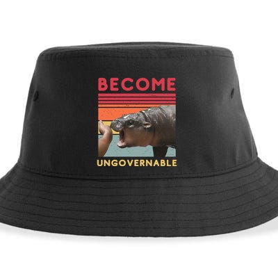 Become Ungovernable Moo Deng Hippo Sustainable Bucket Hat