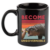 Become Ungovernable Moo Deng Hippo 11oz C Handle Ceramic Mug