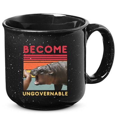 Become Ungovernable Moo Deng Hippo 15oz Campfire Ceramic Mug