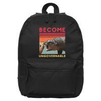 Become Ungovernable Moo Deng Hippo 16 in Basic Backpack