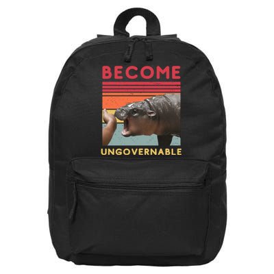 Become Ungovernable Moo Deng Hippo 16 in Basic Backpack