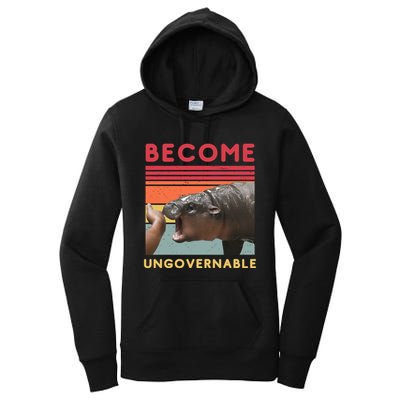 Become Ungovernable Moo Deng Hippo Women's Pullover Hoodie