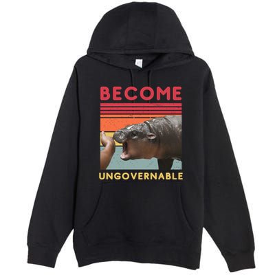 Become Ungovernable Moo Deng Hippo Premium Pullover Hoodie