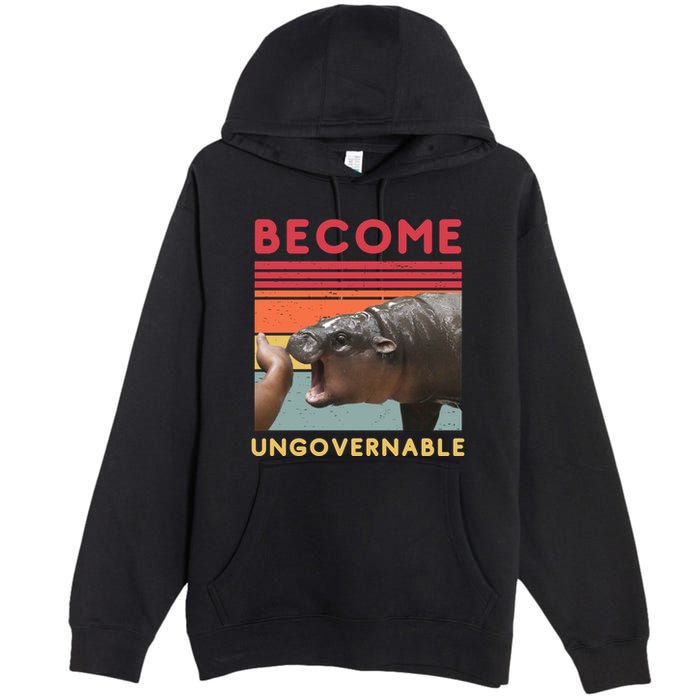 Become Ungovernable Moo Deng Hippo Premium Pullover Hoodie