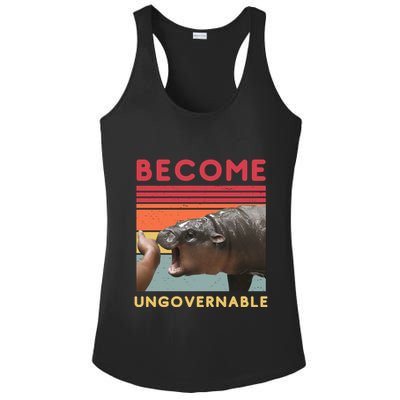 Become Ungovernable Moo Deng Hippo Ladies PosiCharge Competitor Racerback Tank