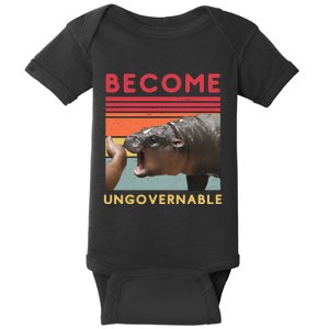 Become Ungovernable Moo Deng Hippo Baby Bodysuit