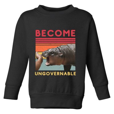 Become Ungovernable Moo Deng Hippo Toddler Sweatshirt