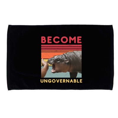 Become Ungovernable Moo Deng Hippo Microfiber Hand Towel