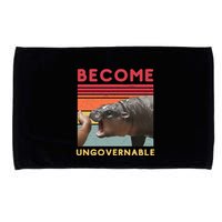 Become Ungovernable Moo Deng Hippo Microfiber Hand Towel