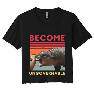 Become Ungovernable Moo Deng Hippo Crop Top
