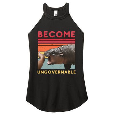 Become Ungovernable Moo Deng Hippo Women's Perfect Tri Rocker Tank