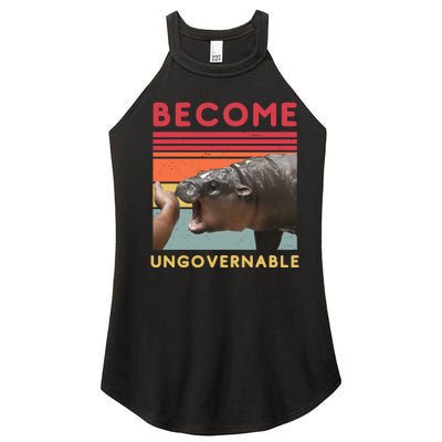 Become Ungovernable Moo Deng Hippo Women’s Perfect Tri Rocker Tank