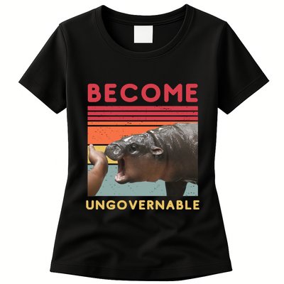 Become Ungovernable Moo Deng Hippo Womens T-Shirt